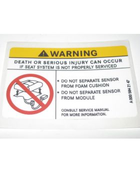 Mercedes Seat Weight Sensor Warning Label Decal Sticker A0005842147 New Genuine